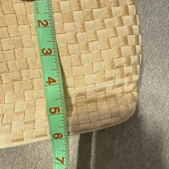The Sak Women's Woven Taupe ribbon Purse Single Strap Zip Closure Lightweight - Picture 7 of 11